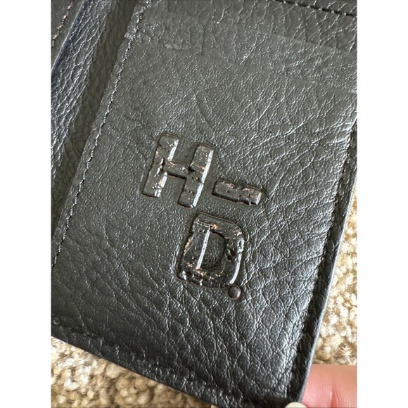 Men’s Harley-Davidson Trifold Leather Wallet Black Biker Bar & Shield Logo - Picture 4 of 8